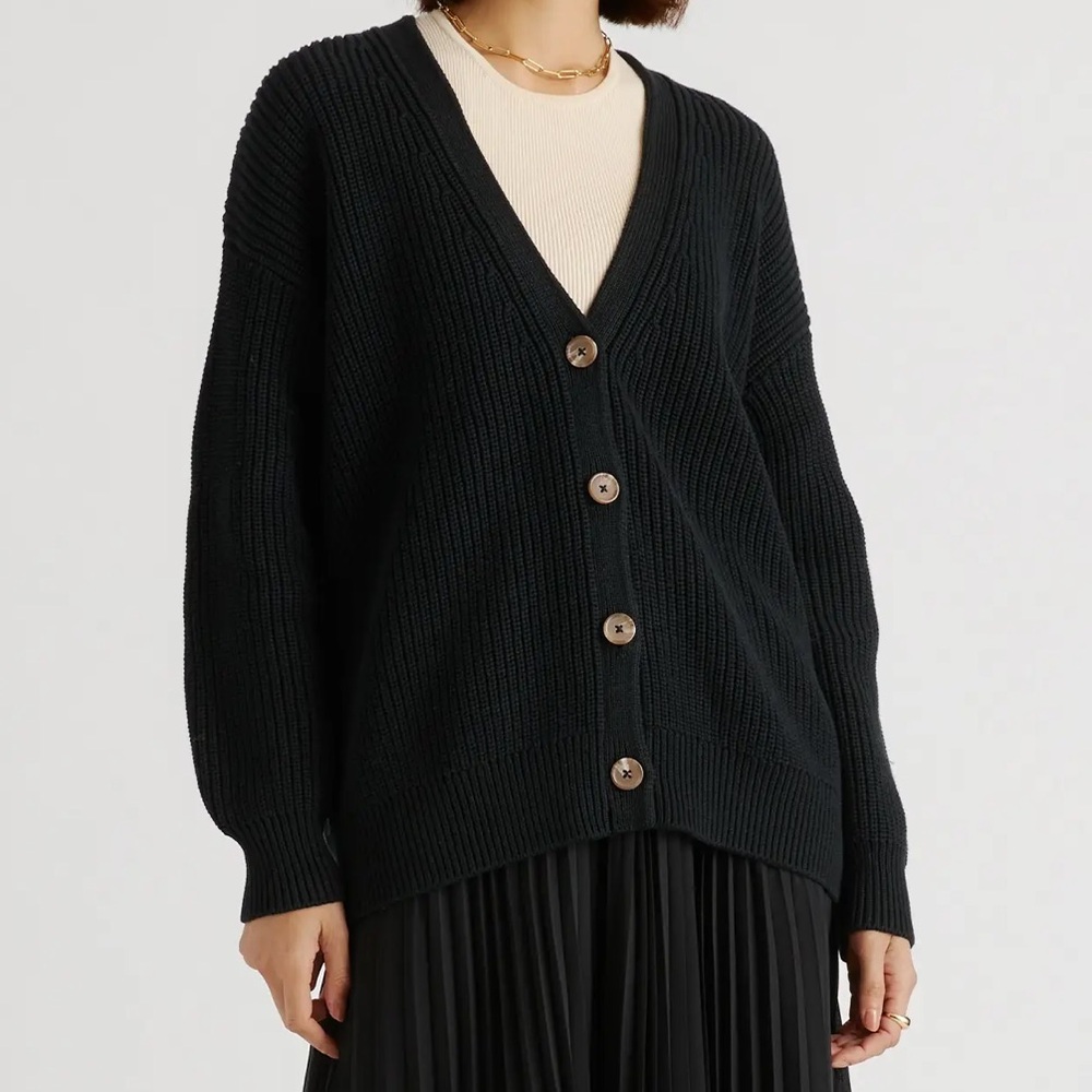 Quince 100% Organic Cotton Oversized Boyfriend Cardigan XS